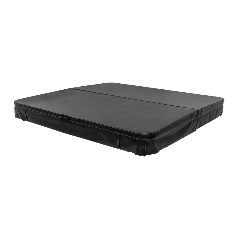 What type of handles does the hot tub cover have?